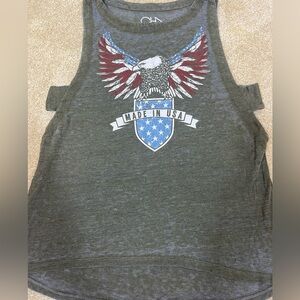 CHASER army green burnout tank size M and S women’s-open sides with tab …